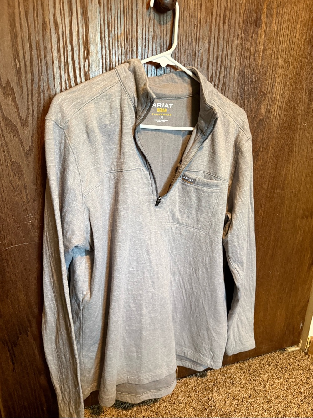Ariat Rebar Women’s Large Gray Quarter Zip Pullover Lightweight Long Sleeve